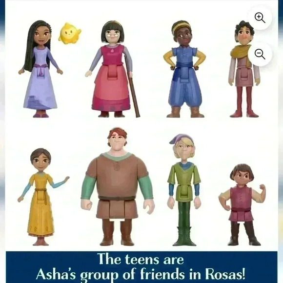 Disney’s Wish The Teens Pack of 8 Posable Mini Dolls & Star Figure - Picture 2 of 3